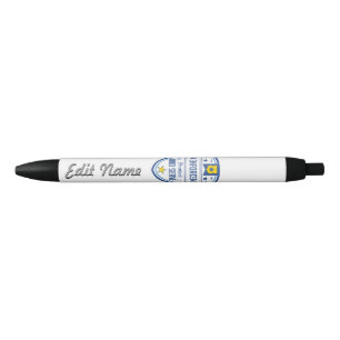 Protect and Serve Police Badge Black Ink Pen