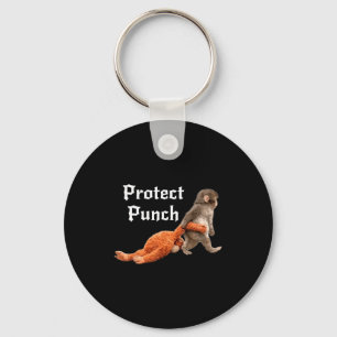 Protect baby monkey punch keychain