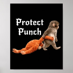 Protect baby monkey punch poster