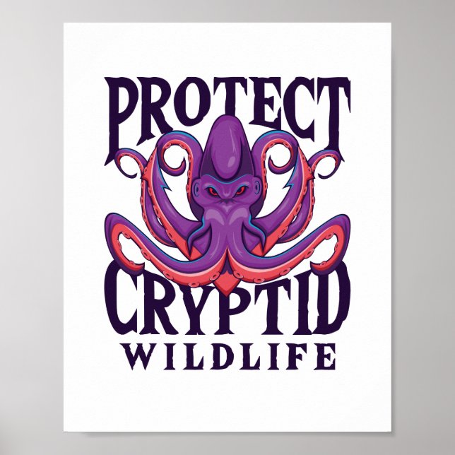 Protect Cryptid Wildlife Cryptozoology Poster (Front)