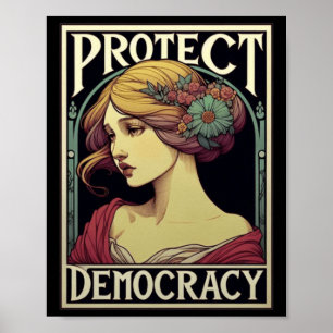 Protect Democracy Feminist Activist Art For Social Poster
