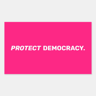 Protect democracy modern typography hot pink sticker