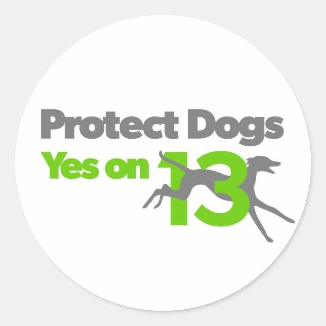 Protect Dogs - YesOn13 small stickers (Front)
