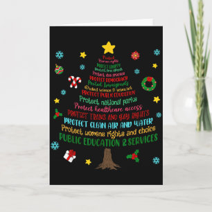 Protect Human Rights Democracy Christmas Tree Men Card