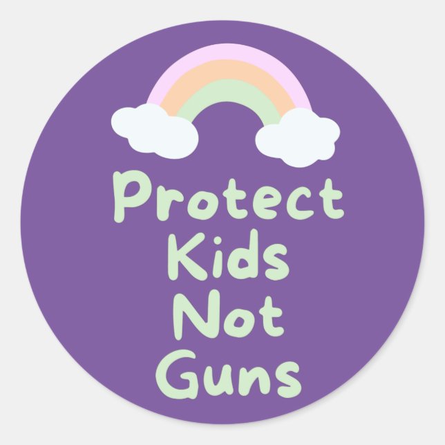 Protect Kids Not Guns Word Art  Classic Round Sticker (Front)