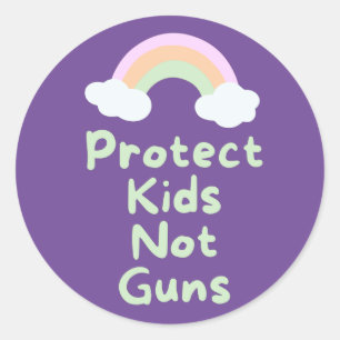 Protect Kids Not Guns Word Art  Classic Round Sticker