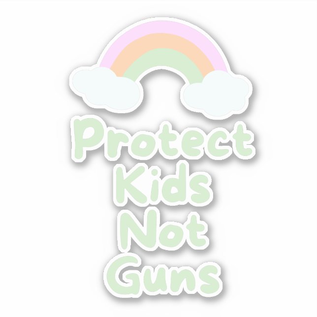 Protect Kids Not Guns Word Art Vinyl Decal (Front)