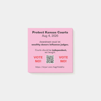 Protect KS Courts Aug 4, 2026 Post-it Notes