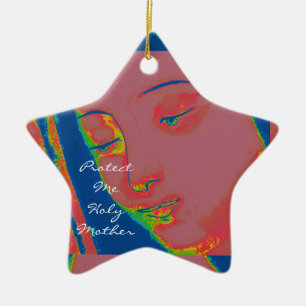 protect me holy mother ceramic ornament