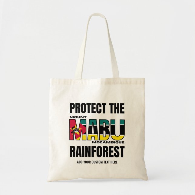 Protect MOUNT MABU RAINFOREST Mozambique Flag Tote Bag (Front)