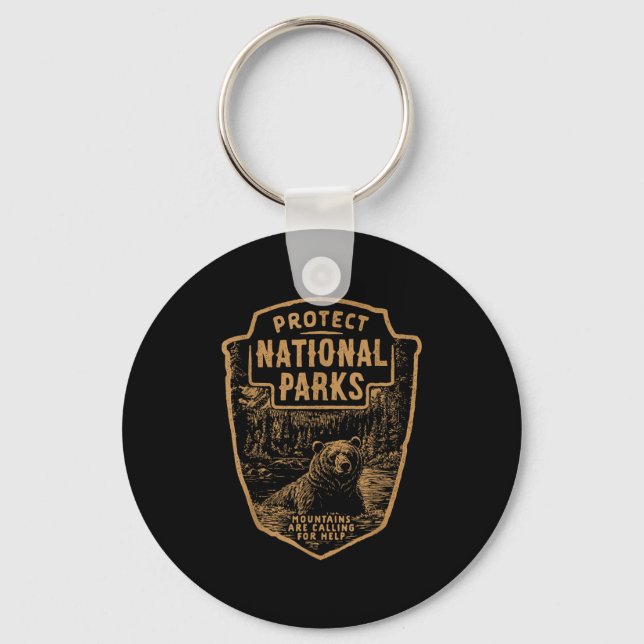 Protect National Parks Bear Resist  Keychain (Front)