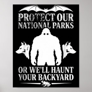 Protect national parks or haunt backyard men poster