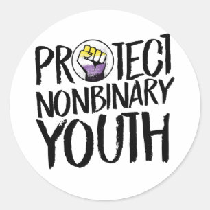 Protect Nonbinary Youth Classic Round Sticker