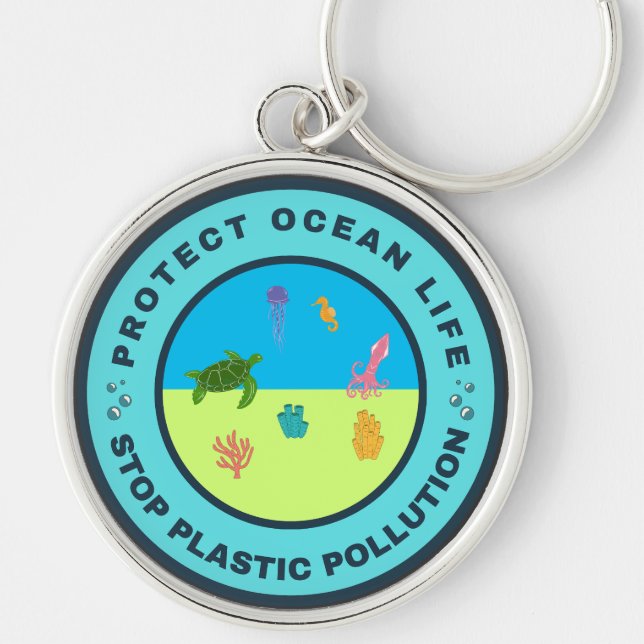 Protect ocean life keychain (Front)