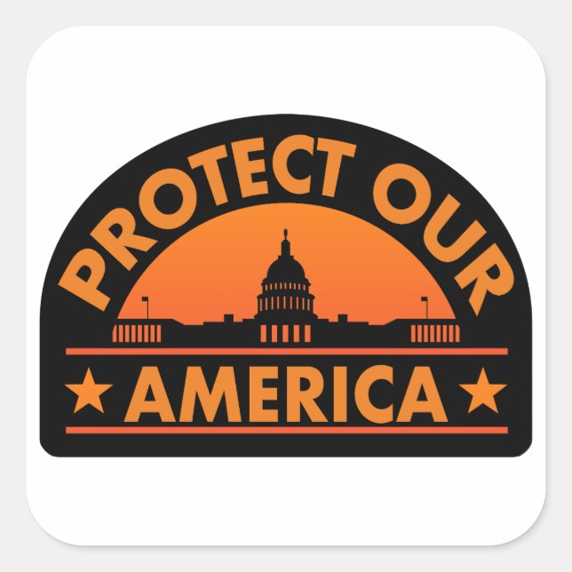 Protect Our America – Anti-Trump Pro-Democracy Square Sticker (Front)