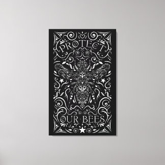 protect our bees canvas print