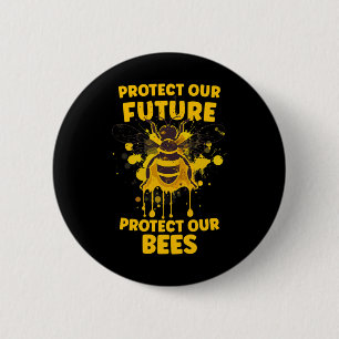 Protect Our Bees - Earth Day Bee Guy Awareness Kid 2 Inch Round Button