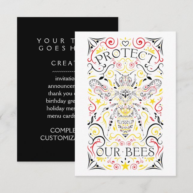 protect our bees invitation (Front/Back)
