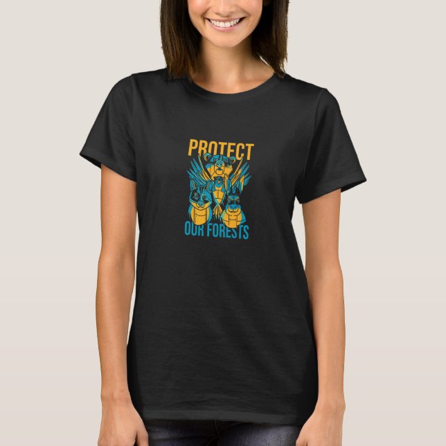 Protect Our Forests Camp Graphic Environmentalist  T-Shirt (Front)