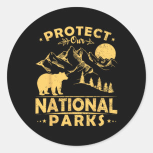 Protect Our National Parks Camping Hiking Classic Round Sticker