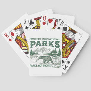 Protect Our National Parks Defund Doge Parks  Playing Cards