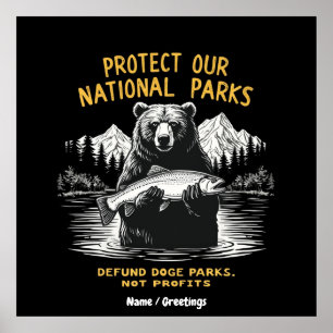 Protect Our National Parks Defund Doge Parks Poster