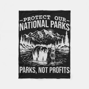 Protect Our National Parks Hiking Nature Conservat Fleece Blanket