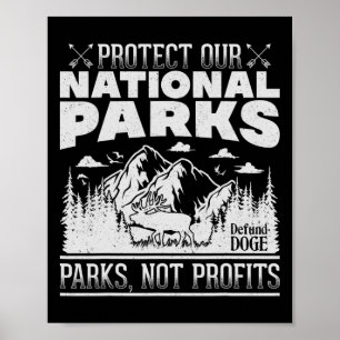 Protect Our National Parks Hiking Nature Conservat Poster