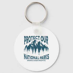 Protect Our National Parks Retro Vintage Womens Me Keychain
