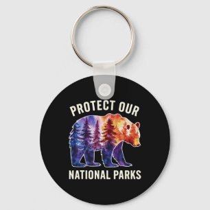 Protect Our National Parks Smokey Resist Bear Fore Keychain