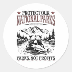 Protect Our National Parks, Upside Down Flag, Prot Classic Round Sticker