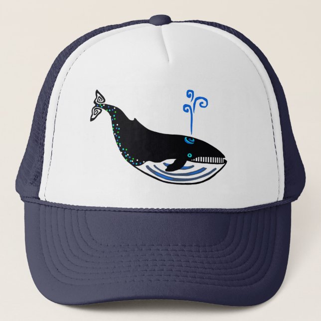 Protect our oceans- Blue WHALE - Wildlife -Nature  Trucker Hat (Front)