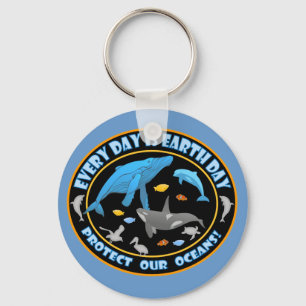 Protect Our Oceans Earth Day Keychain