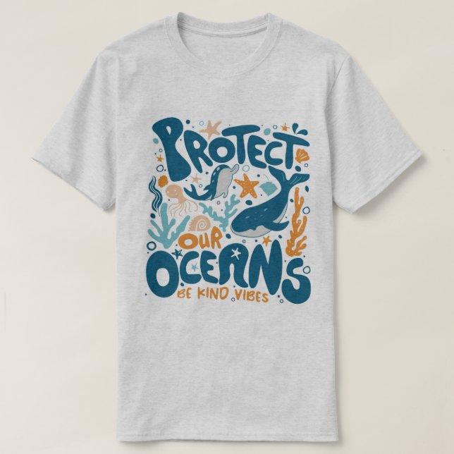 “Protect Our Oceans” Eco-Friendly Tee (Design Front)