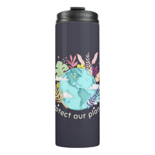 Protect Our Planet - Earth Day (Sketchy texture) Thermal Tumbler