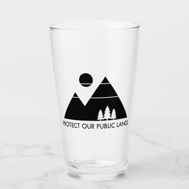 Protect Our Public Lands Mountain Glass (Front)