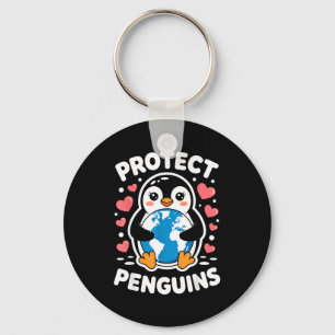 Protect Penguins Animal Lovers Earth Conservation Keychain