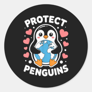 Protect Penguins For Animal Lovers - Cute Conserva Classic Round Sticker
