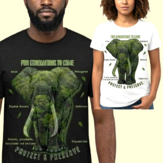 Protect Preserve Elephants Wildlife Conservation T-Shirt