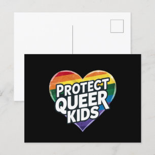  Protect Queer Kids  Rainbow Heart  LGBT Pride  Postcard