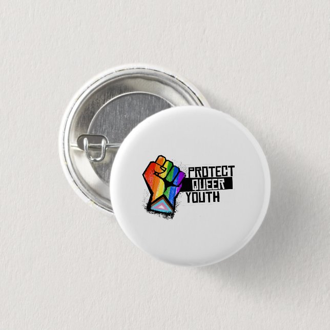 Protect Queer Youth 1 Inch Round Button (Front & Back)