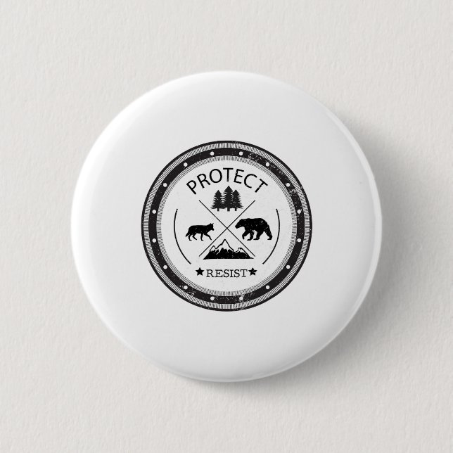 Protect - Resist National Parks And Forest Service 2 Inch Round Button (Front)