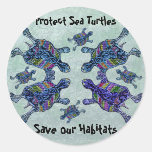 Protect Sea Turtle Habitats Stickers