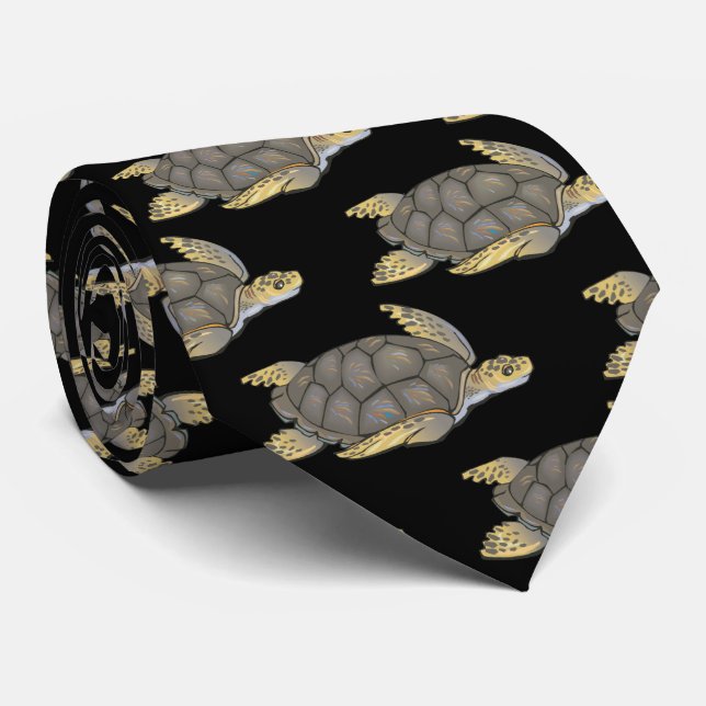 Protect Sea Turtles Ocean Habitats Endangered Tie (Rolled)