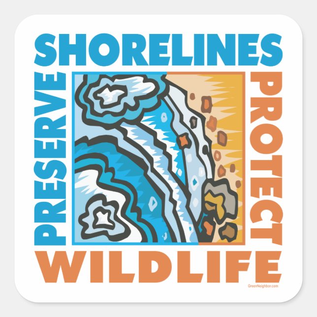 Protect Seashore Square Sticker (Front)