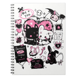Protect Soft Things Pastel Goth  Anime  Notebook