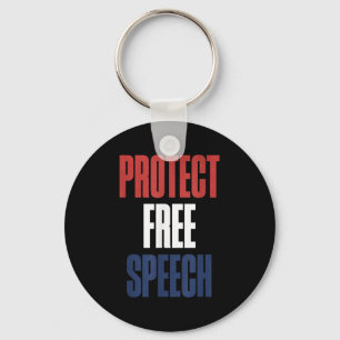 Protect Speech Patriotic Men And Women  Keychain