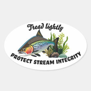 Protect Stream Integrity Rainbow Trout Oval Sticker