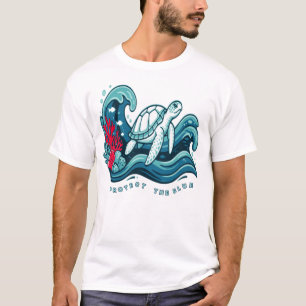 Protect The Blue Sea Turtle Ocean Conservation T-S T-Shirt