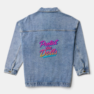 Protect the Dolls Neon Retro Art Denim Jacket